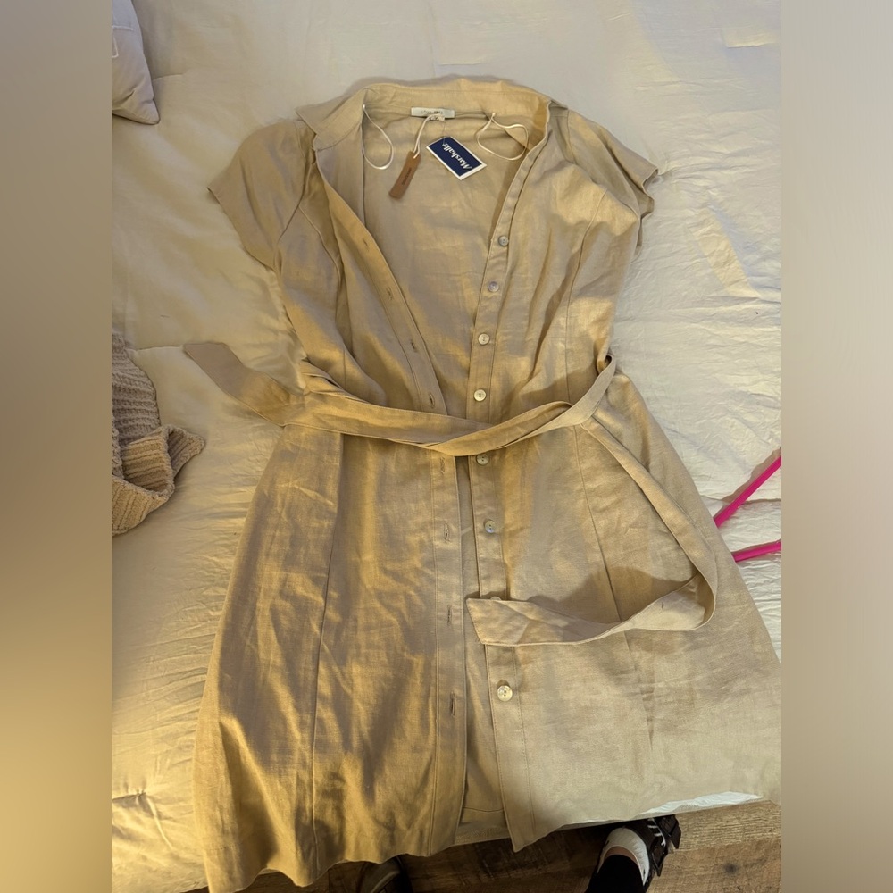Brand new with tags canvas beige dress button up